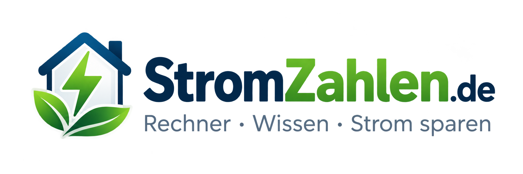 StromZahlen.de – Logo mit Haus, grünem Blitz und Blättern